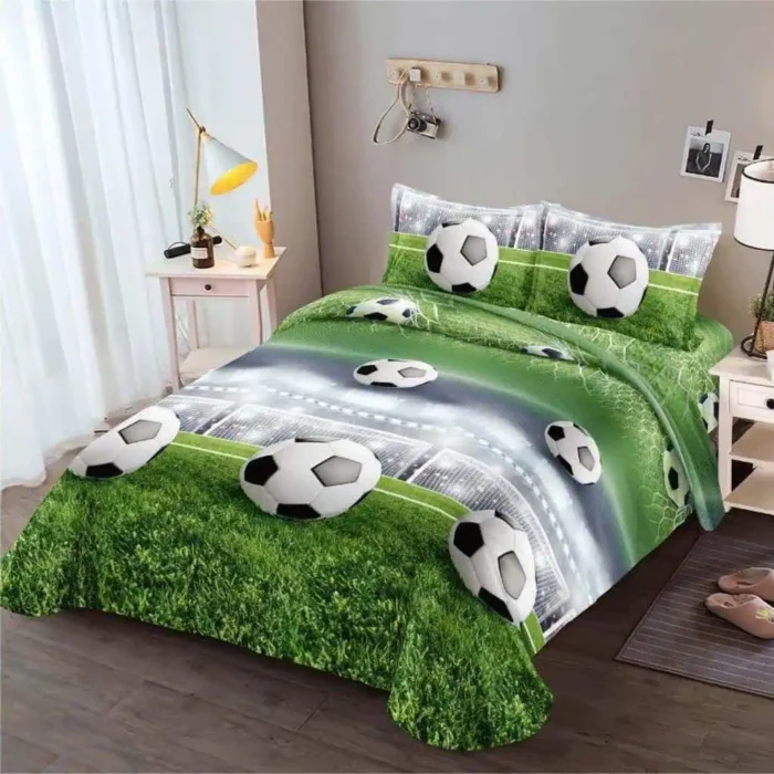 3D спален комплект с футболно игрище – 4 части, поликотън